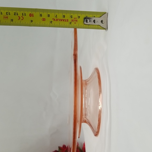 Elegant Depression Era Pink Octogon Low Pedestal Cake Plate - Picture 6 of 16